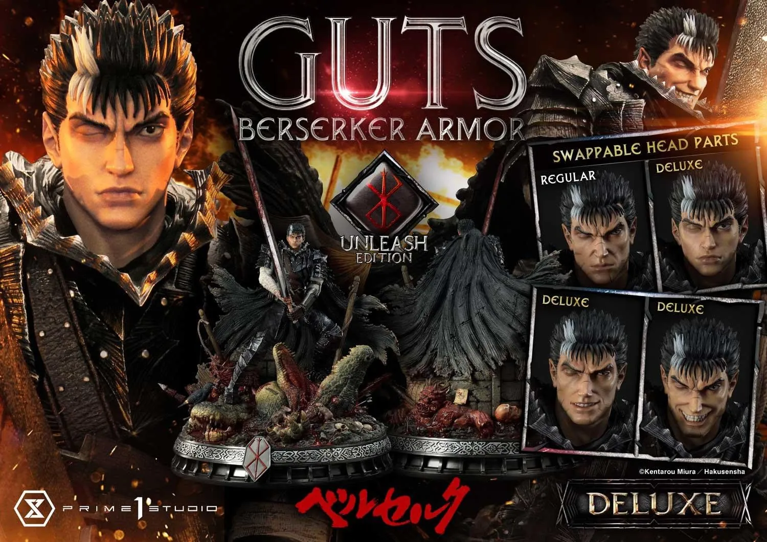 PRE-ORDER: Prime 1 Ultimate Premium Masterline Berserk Guts, Berserker Armor Unleash Edition Deluxe Version 1/4 Scale Statue