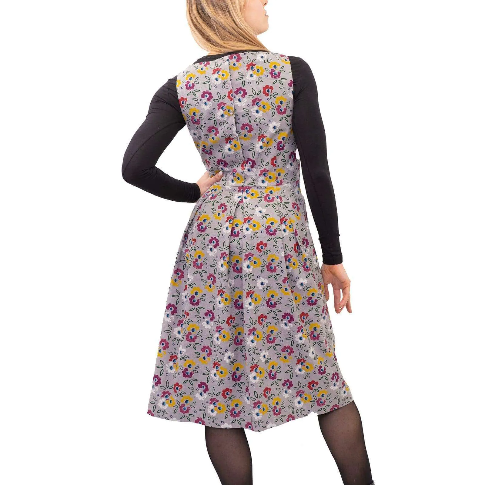 Seasalt Merthen Grey Floral Sleeveless Midi Dress