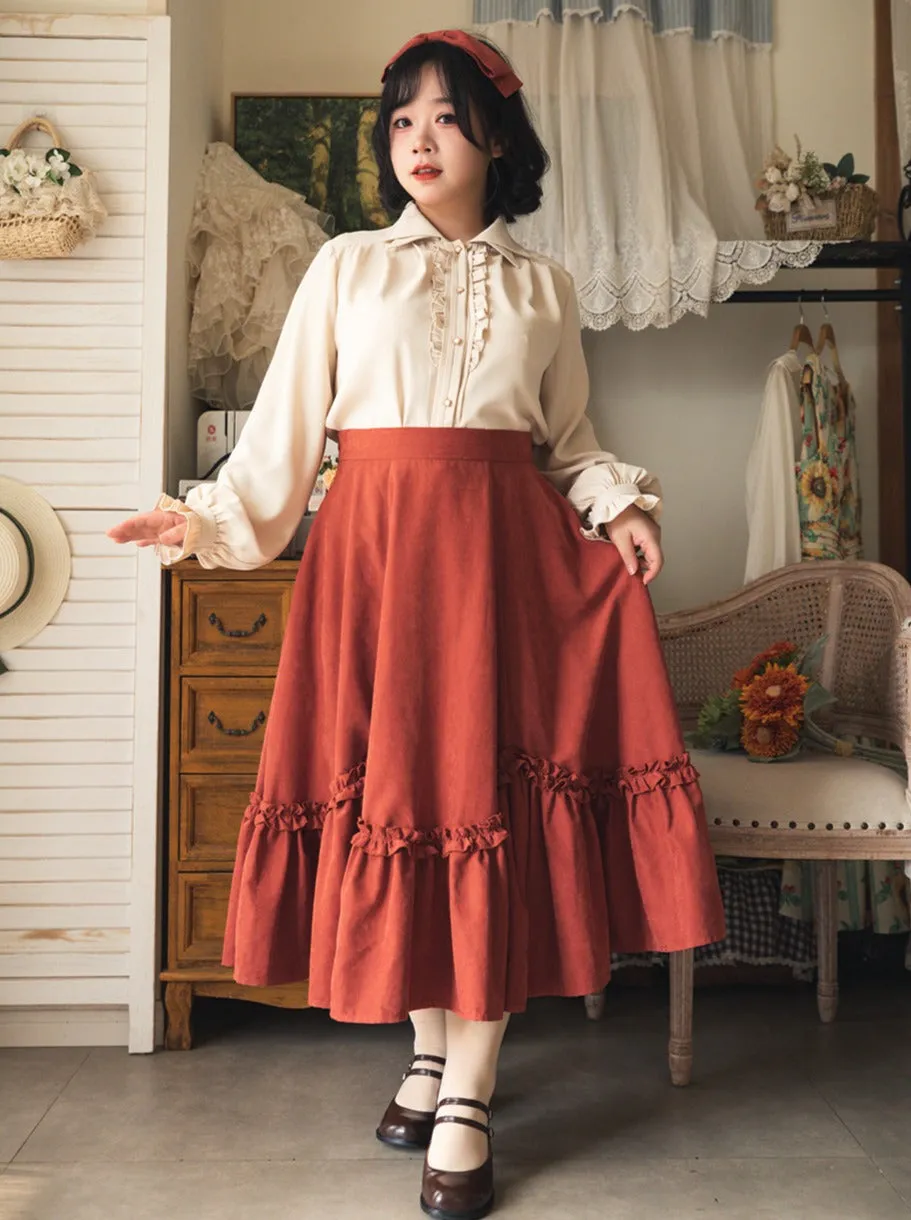 Shirt Double Elegant Collar Retro