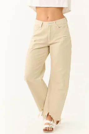 Special A Beige High Rise Barrel Jeans