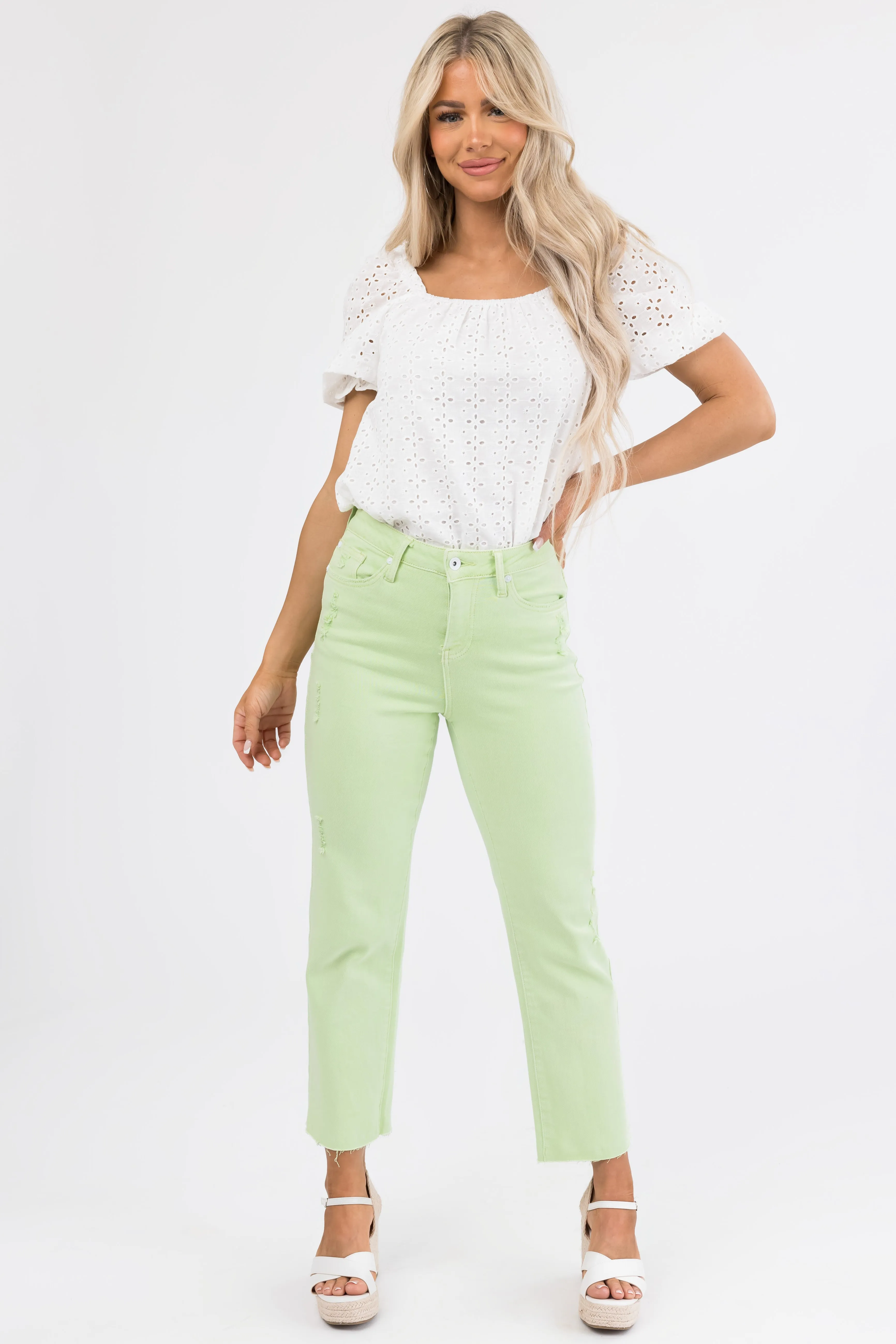 Special A Mint High Rise Straight Leg Jeans