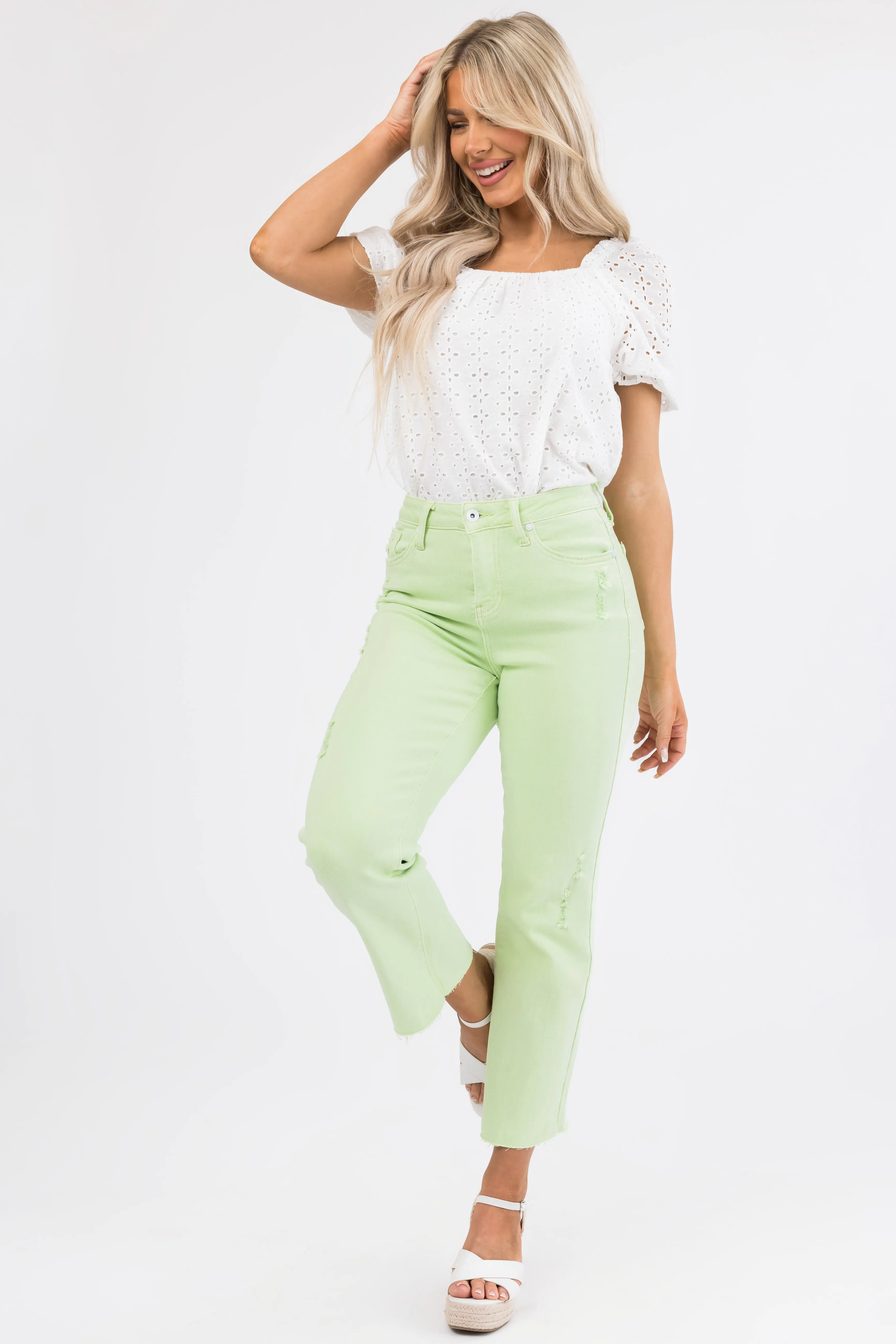 Special A Mint High Rise Straight Leg Jeans