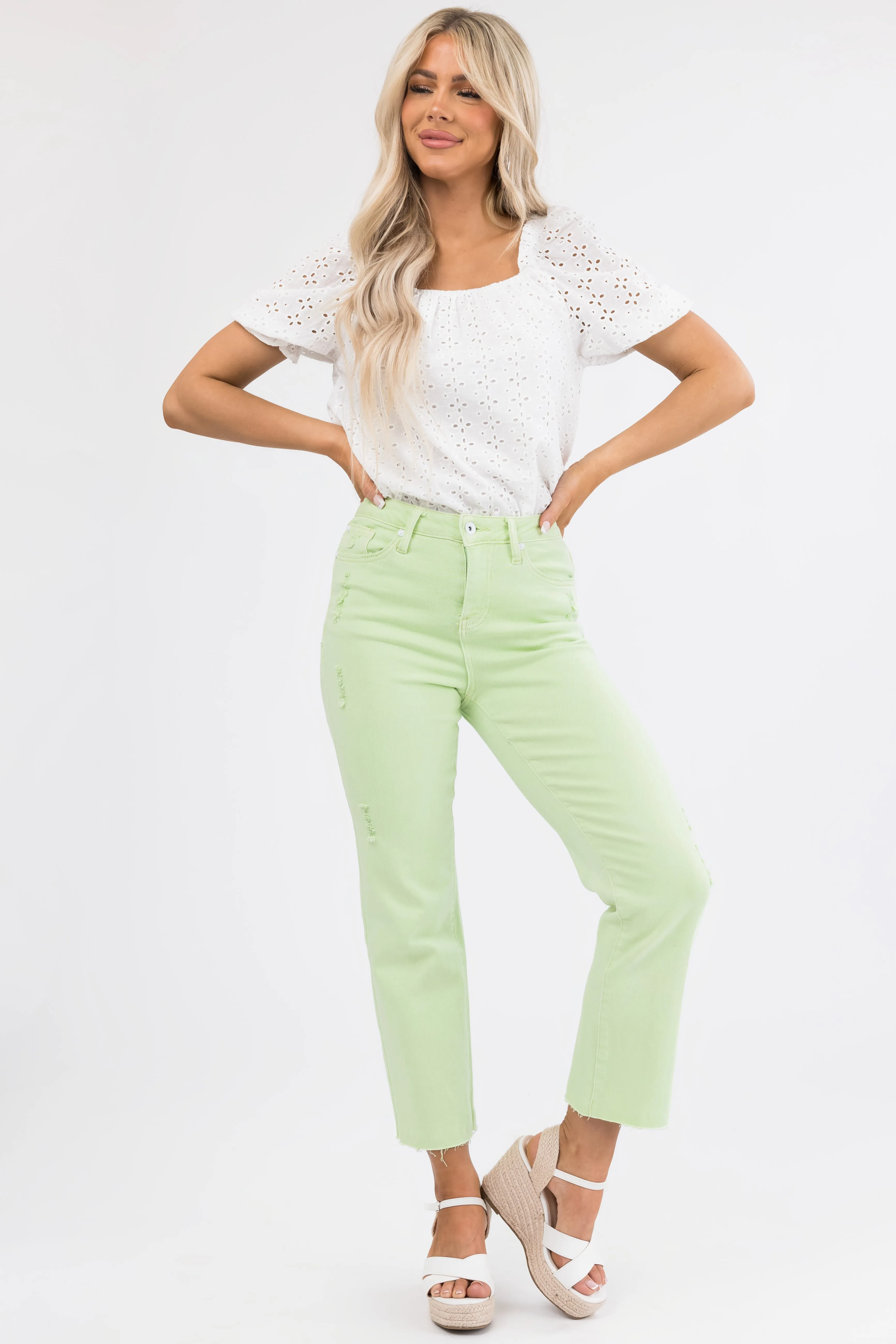 Special A Mint High Rise Straight Leg Jeans