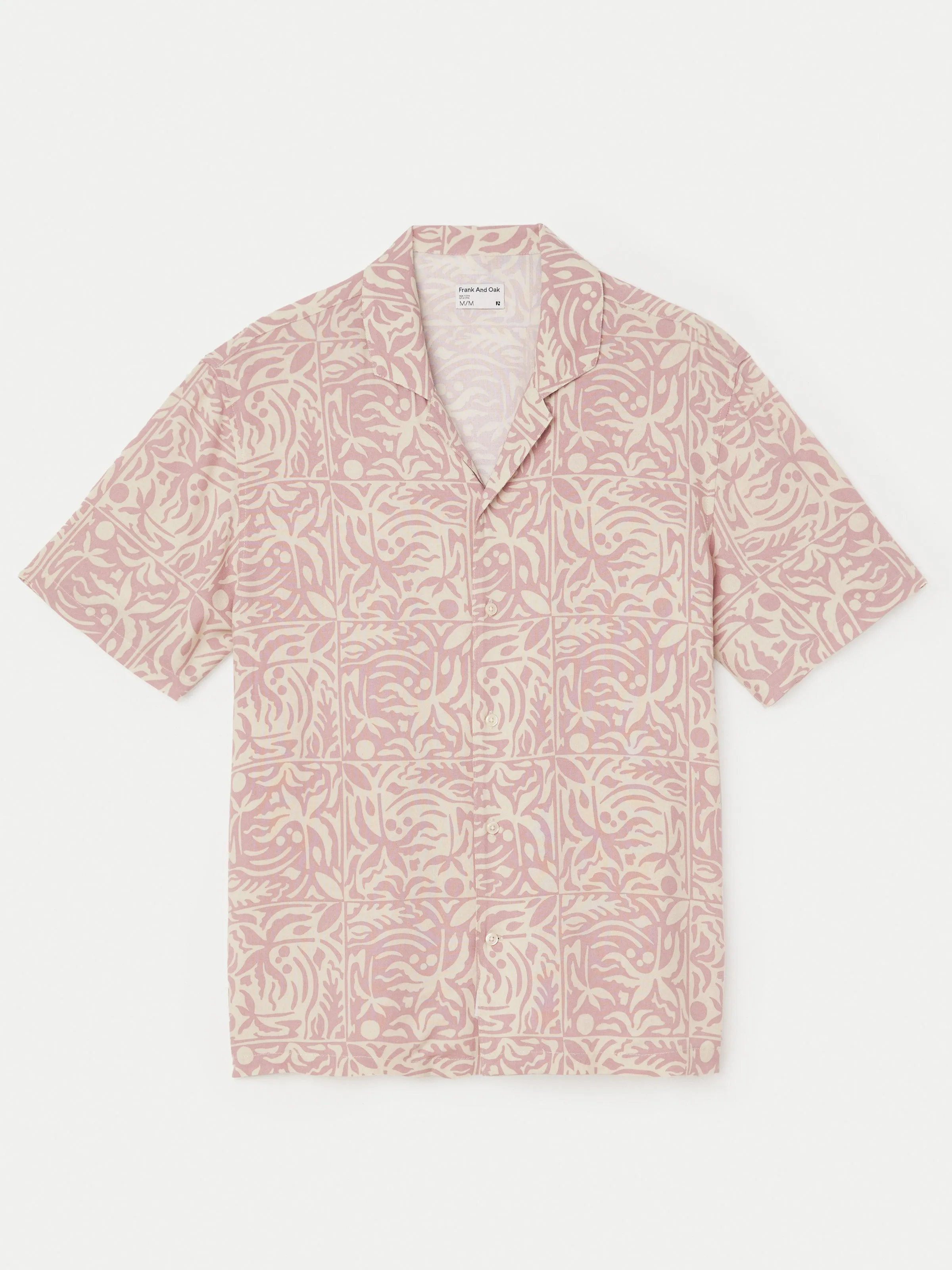 The Printed Camp Collar Shirt in Mauve Mist
