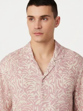 The Printed Camp Collar Shirt in Mauve Mist