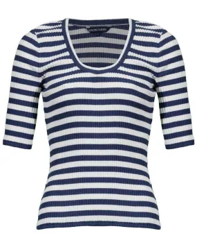 Veronica Beard Anafi Stripe Scoop Neck Tee