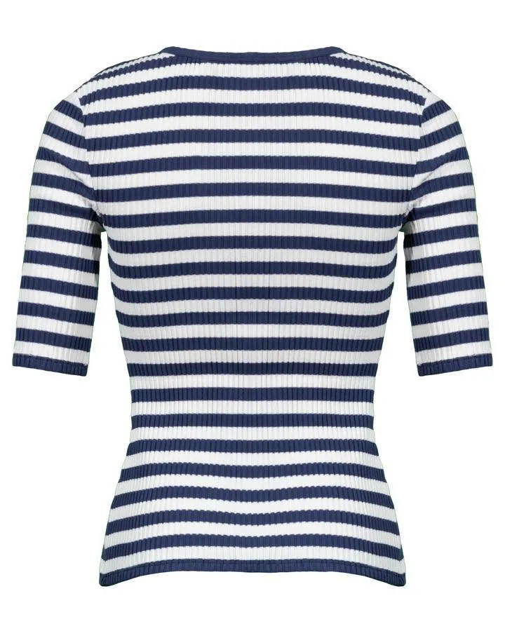 Veronica Beard Anafi Stripe Scoop Neck Tee