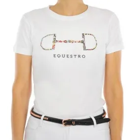 WOMEN&#x27;S SHORT T-SHIRT WITH BITS PRINT